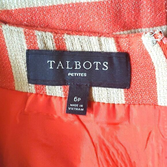 TALBOTS Khaki Striped Skirt - Size 6P - Picture 6 of 7